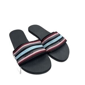 Havaianas Slides Womens Size 6 Black Summer Sandals NEW